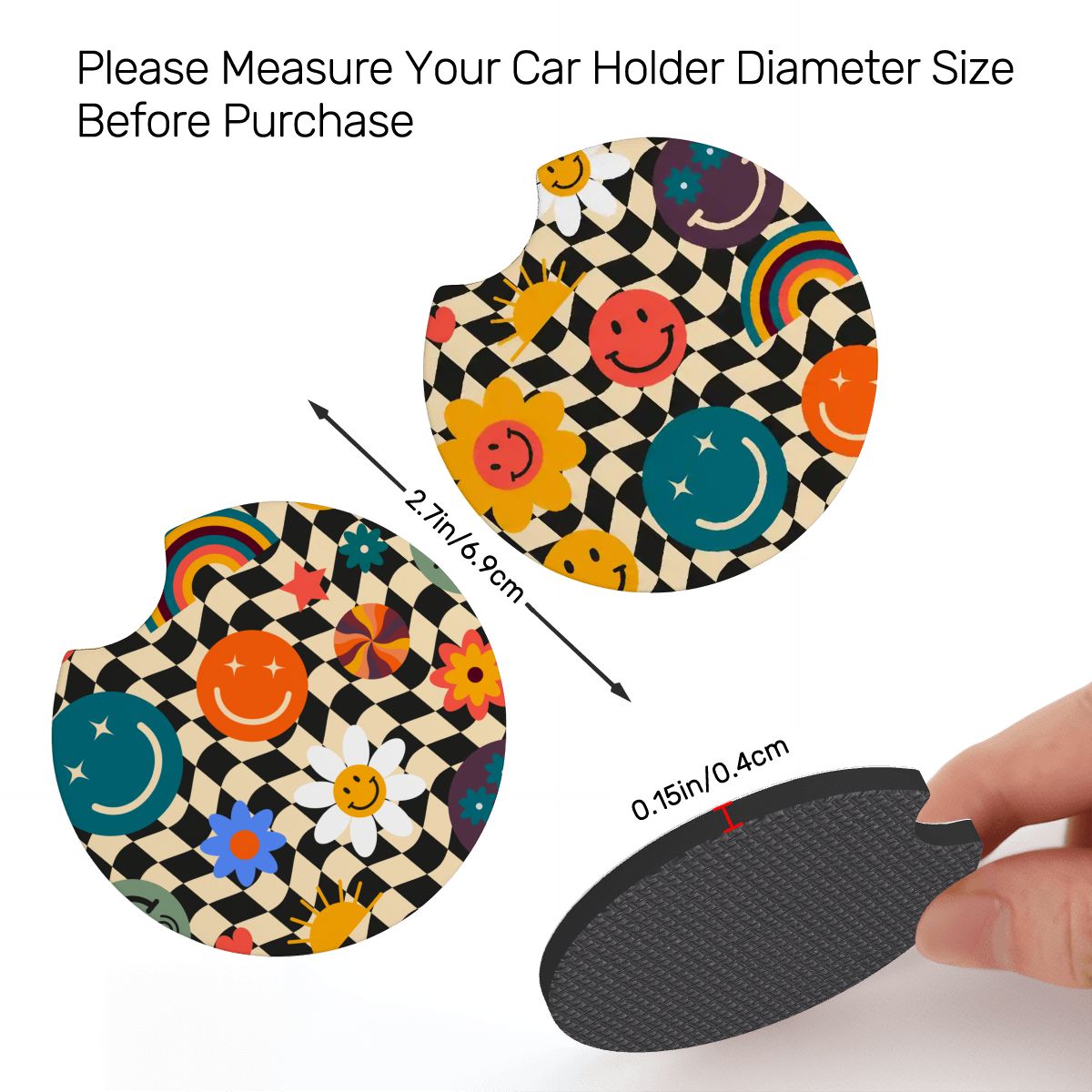 Neoprene Car Coasters 2 pcs
