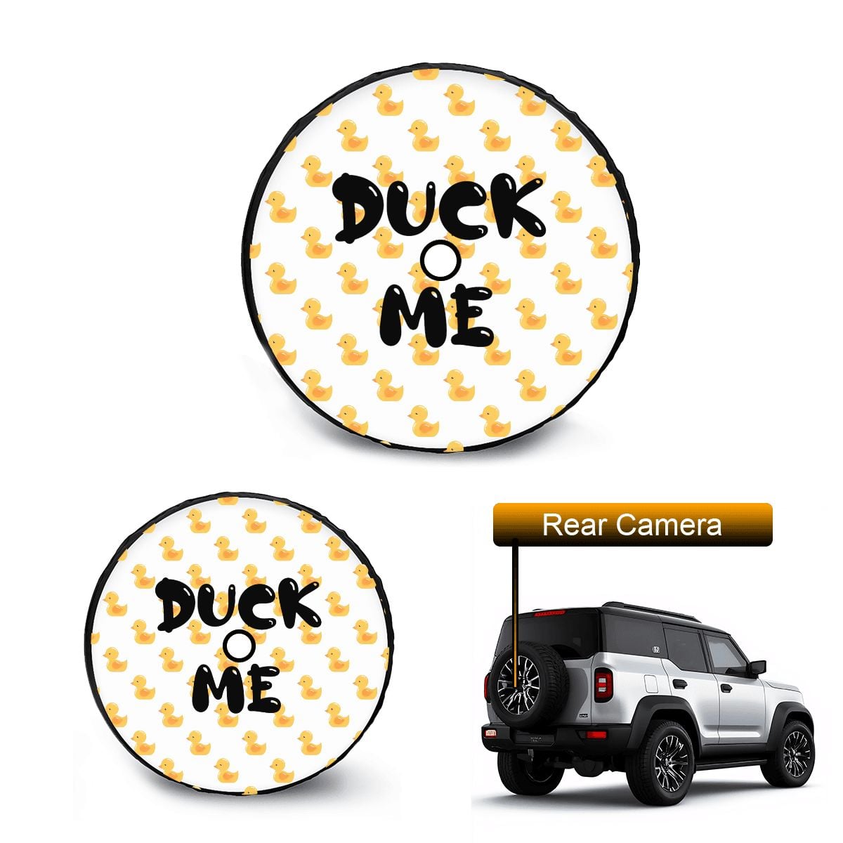 Custom order for Edward Spare Tire Cover with Camera Hole - duck me