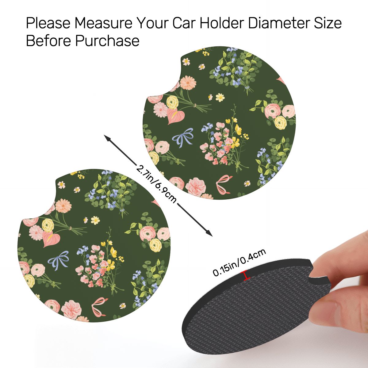 Neoprene Car Coasters 2 pcs