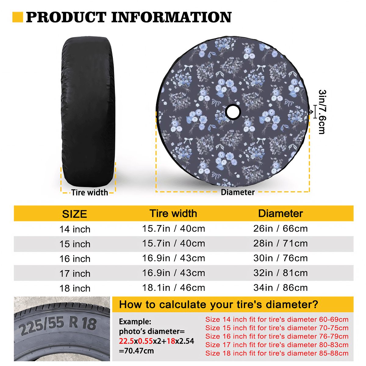 Spare Tire Cover with Camera Hole