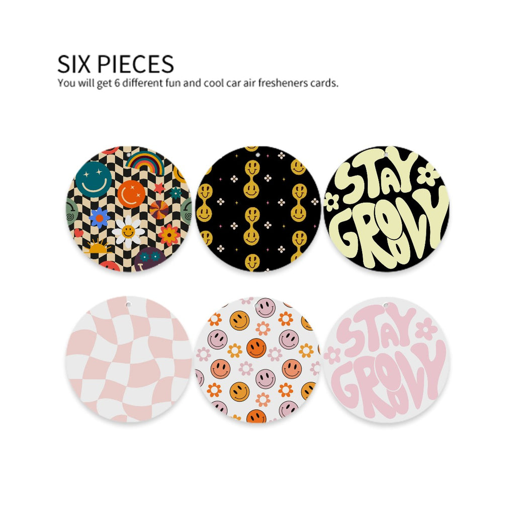 Round Shape Car Air Freshener Cards 6 Pieces