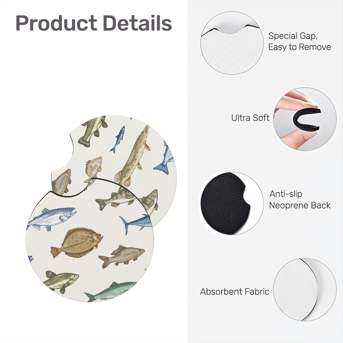 Neoprene Car Coasters 2 pcs