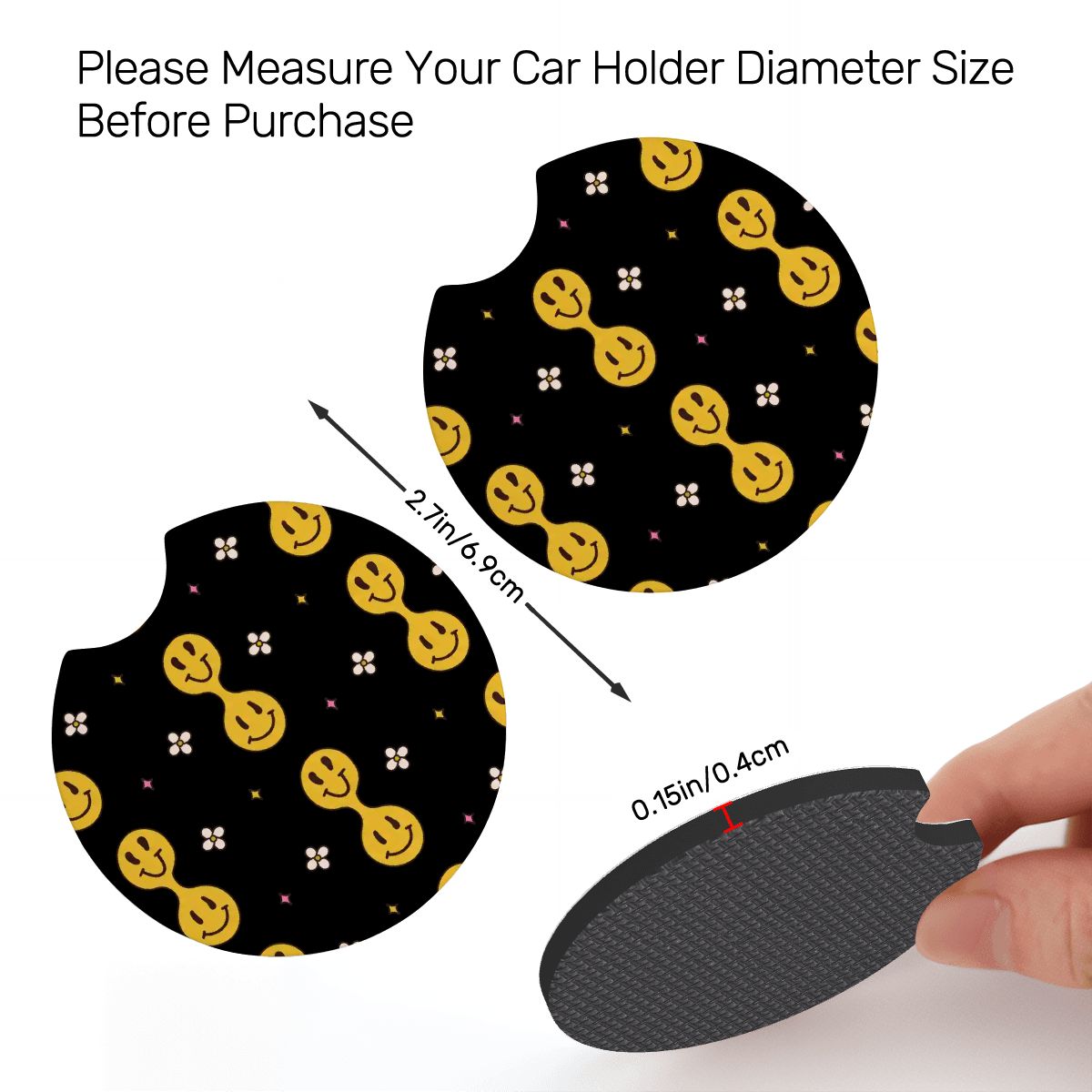 Neoprene Car Coasters 2 pcs