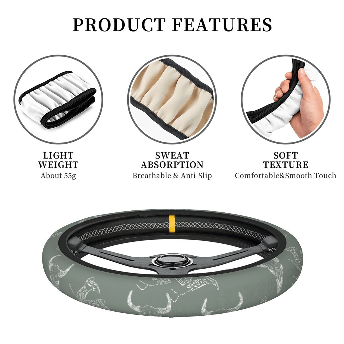 Thickened Elastic Car Steering Wheel Cover
