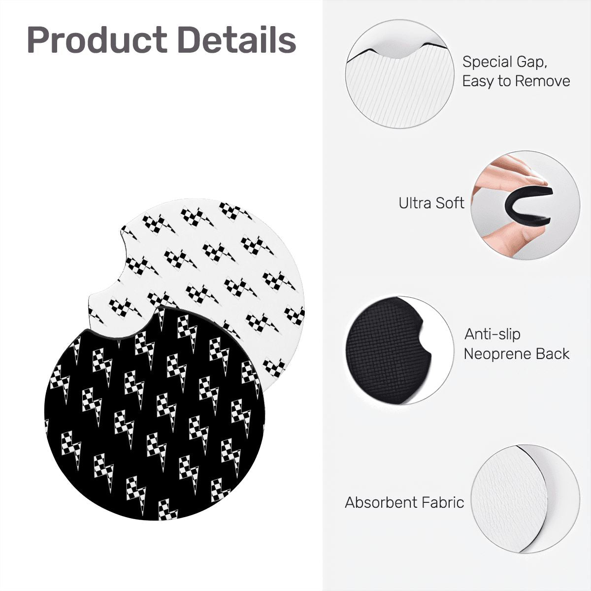 Neoprene Car Coasters 2 pcs