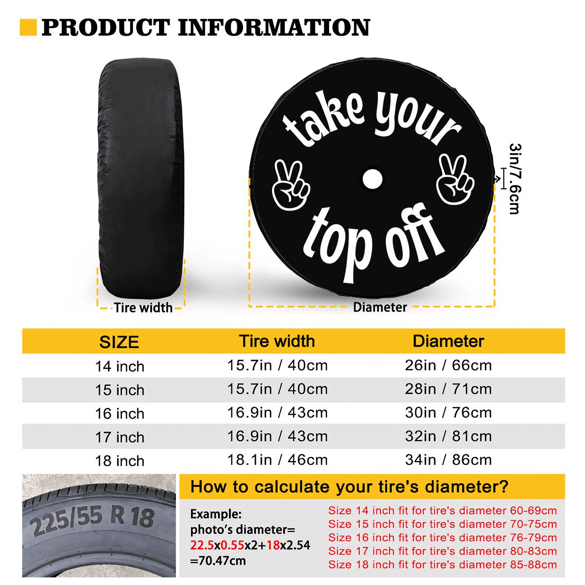 Spare Tire Cover with Camera Hole