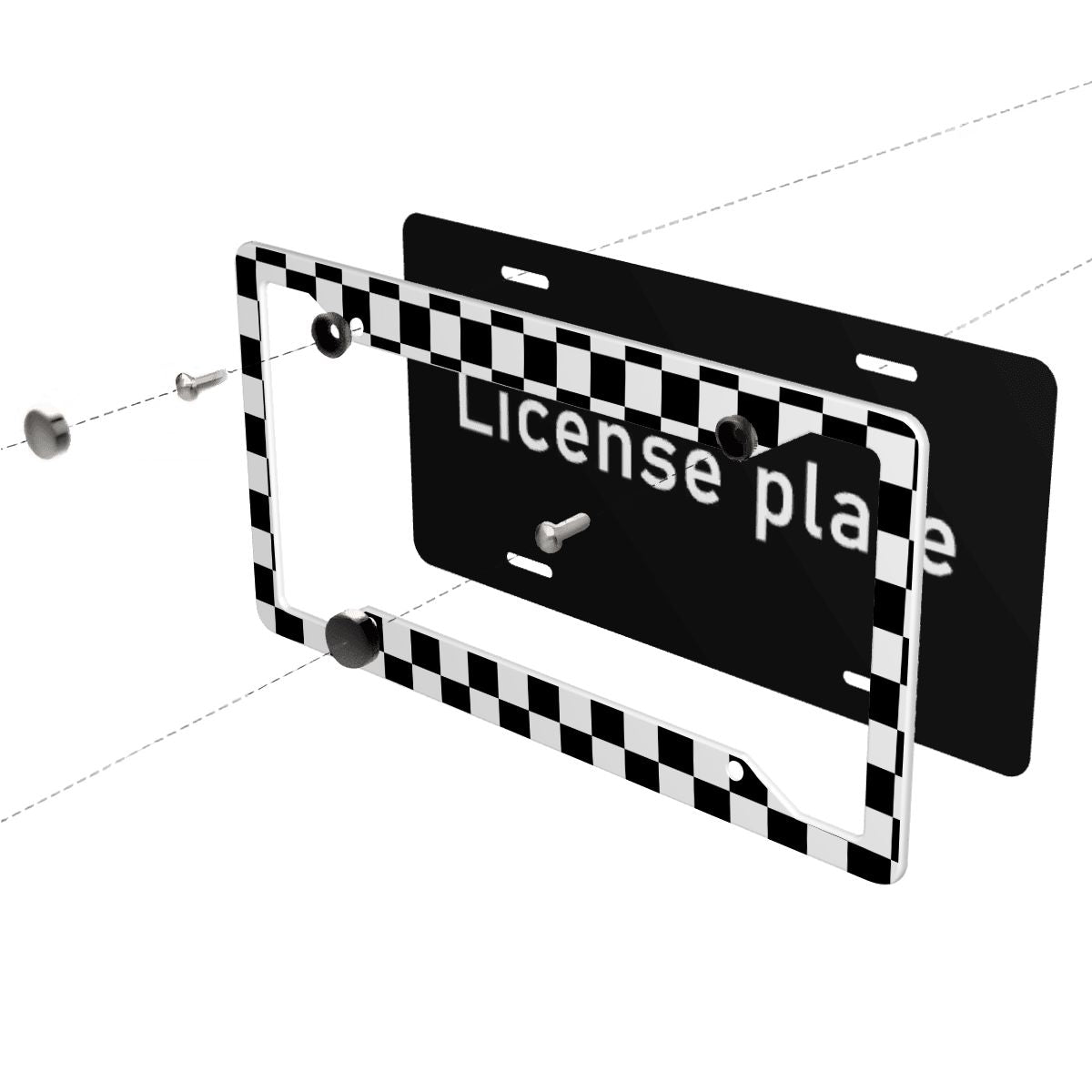 4-Hole Round License Plate Frames 2 pcs