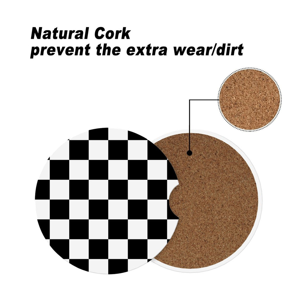 Ceramics Car Coasters 2 pcs