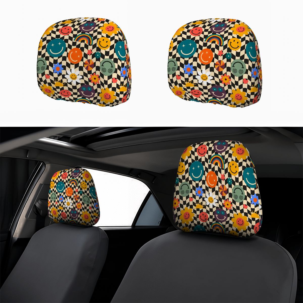 Car Headrest Cover 2pcs