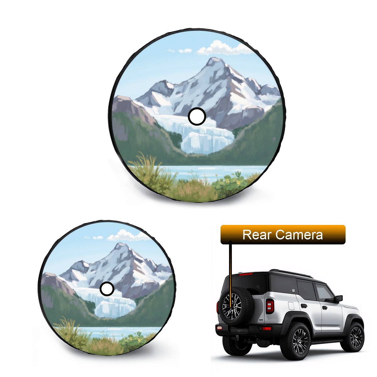 Custom order for Sara Spare Tire Cover with Camera Hole
