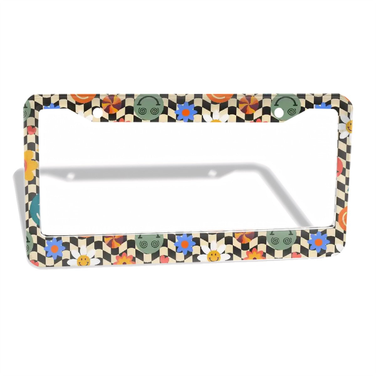 2-Hole Round License Plate Frames 2 pcs