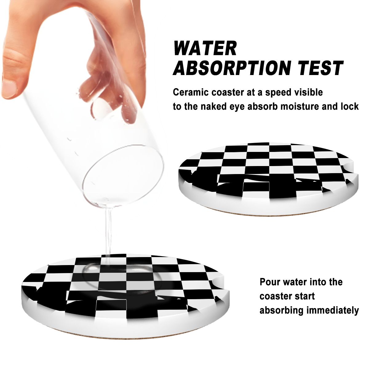 Ceramics Car Coasters 2 pcs