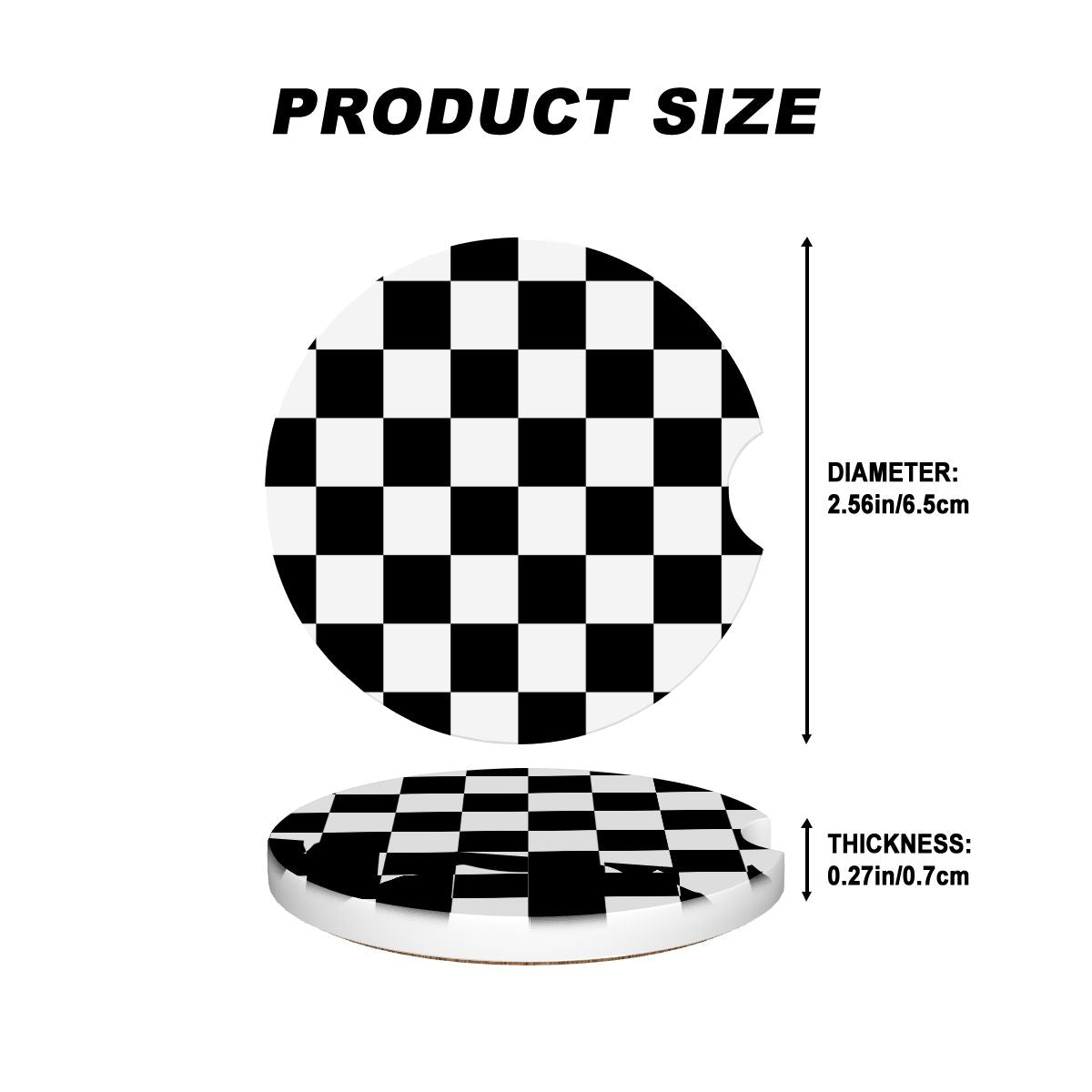 Ceramics Car Coasters 2 pcs