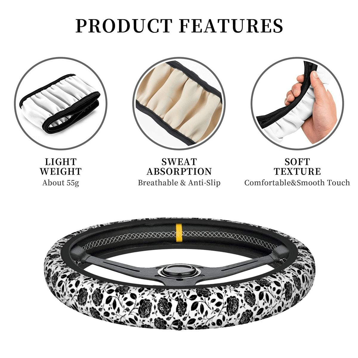 Thickened Elastic Car Steering Wheel Cover