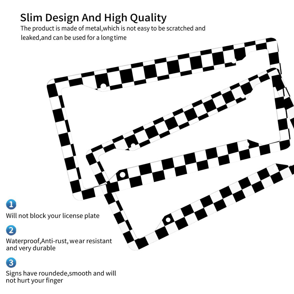 4-Hole Round License Plate Frames 2 pcs