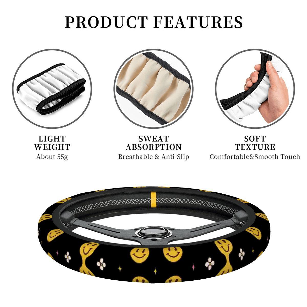 Thickened Elastic Car Steering Wheel Cover
