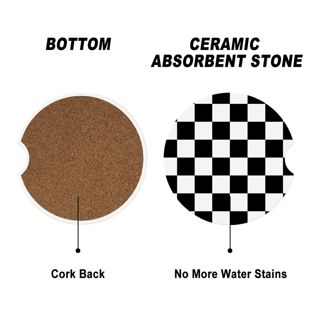 Ceramics Car Coasters 2 pcs