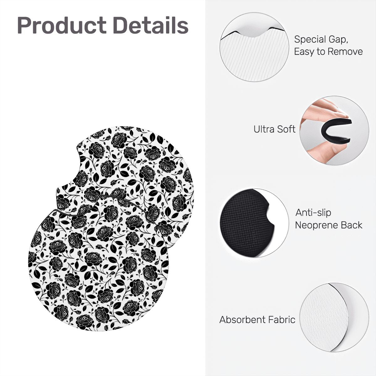 Neoprene Car Coasters 2 pcs