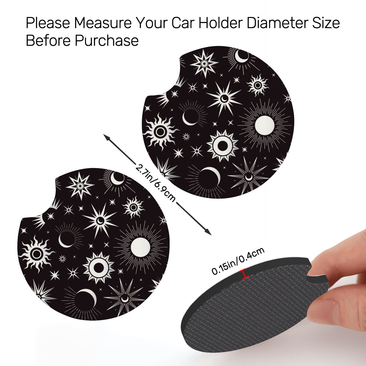 Neoprene Car Coasters 2 pcs