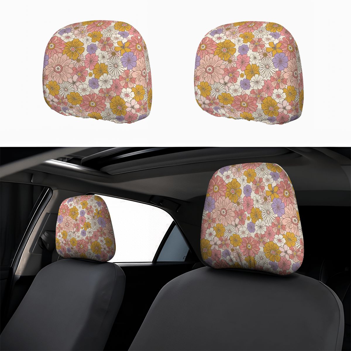 Car Headrest Cover 2pcs
