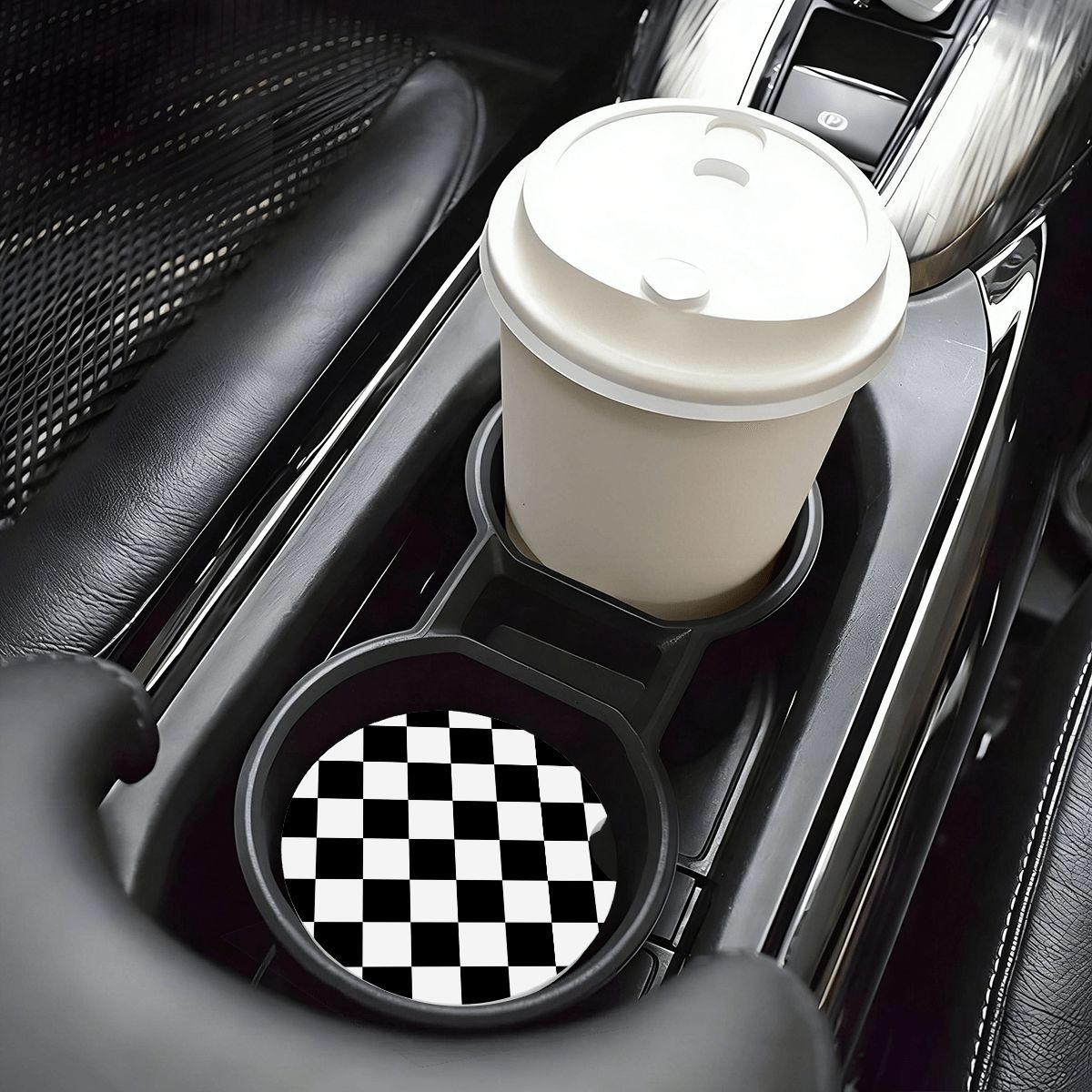Ceramics Car Coasters 2 pcs
